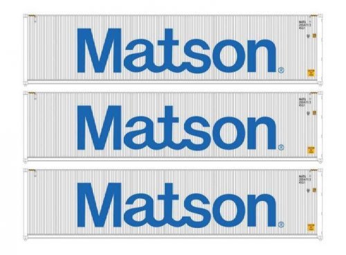 40′ Fully Corrugated Container - 3-Pack -- Matson, HO, Walthers SceneMaster 18253