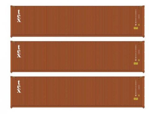 40′ Fully Corrugated Container - 3-Pack -- TEX, HO, Walthers SceneMaster 18255