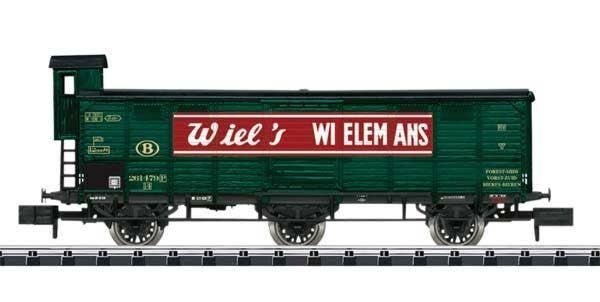 Type G 07 3-Axle Beer Reefer - Ready to Run - Minitrix -- Wiel′s Wielemans (Era III 1950s, green, red), N, Trix 18430