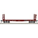 42′ Pulpwood Flatcar with Load - Ready to Run -- Missouri Pacific 726089 (Boxcar Red), N, Atlas Model Railroad Co. 50006952