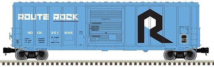 PS-5344 Single-Door Boxcar - 2-Rail - Ready to Run -- Rock Island (blue, black, white), O, Atlas O 3002858
