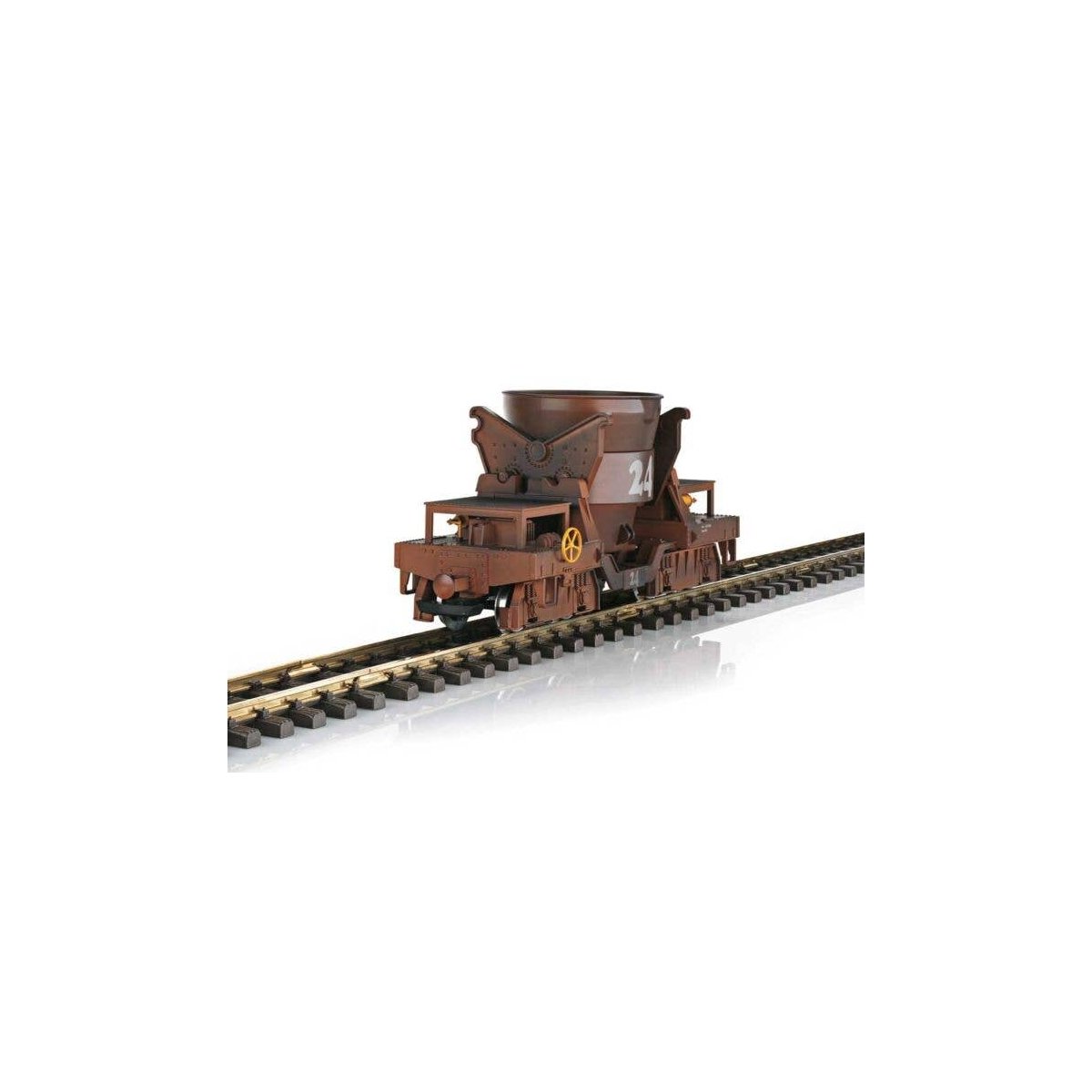 Slag Car - Ready to Run -- 24 (Weathered, Boxcar Red), G, LGB 40561