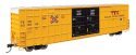 60′ High Cube Plate F Horizontal Post Boxcar - Ready to Run -- TTX TBOX 630053 (yellow, black, H, HO, WalthersMainline 3117