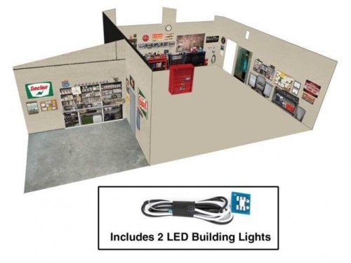 Vintage Gas Station - Spaces -- Interior Lighting and Detail Insert, HO, Walthers Cornerstone 4703