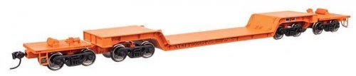 81′ 8-Axle Depressed Center Flatcar - Ready to Run -- Santa Fe 90011, HO, WalthersMainline 50225