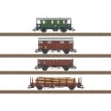 LpwPost Baggage, Gmhs 53 Box, Omm 37 Gondola, Rlmms 56 Stake Set - Ready to -- German Federal Railroad DB (Era III 1950s), HO, T