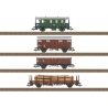 LpwPost Baggage, Gmhs 53 Box, Omm 37 Gondola, Rlmms 56 Stake Set - Ready to -- German Federal Railroad DB (Era III 1950s), HO, T