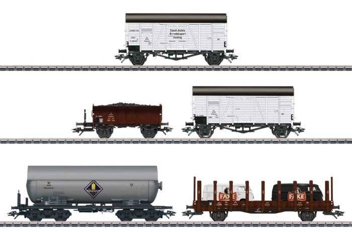 Era III DSB Freight Car Set - 3-Rail - Ready to Run -- Danish State Railways DSB PUR Gondola, ZF Fish Car, IAL Insulated Box, ZE