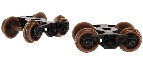 Roller Bearing Caboose Trucks -- 1 Pair (No Couplers), N, Atlas Model Railroad Co. 22060