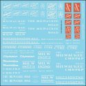 Railroad Decal Set -- Milwaukee Road Roadname Set (white), N, Tichy Train Group 10413N