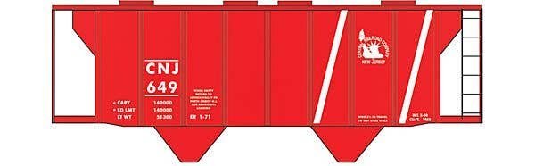Railroad Decal Set -- Central Railroad of New Jersey Aragonite-Service Covered Hopper (Red Sch, HO, Tichy Train Group 10113