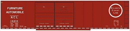 Railroad Decal Set -- Atlantic Coast Line 50′ Steel Double-Door Boxcar (Furniture/Auto Service, HO, Tichy Train Group 10194