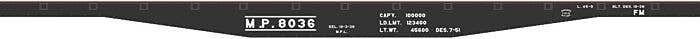 Railroad Decal Set -- Missouri Pacific 45′ Steel Flatcar (black car), HO, Tichy Train Group 10272