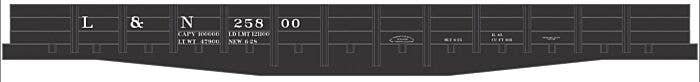 Railroad Decal Set -- Louisville & Nashville 45′ Wood Gondola (black), N, Tichy Train Group 10238N