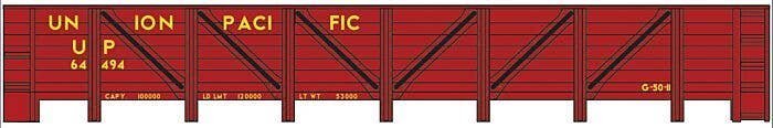 Railroad Decal Set -- Union Pacific GS Wood Gondola (Yellow Lettering), HO, Tichy Train Group 10175