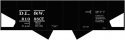 Railroad Decal Set -- Delaware, Lackawanna & Western USRA 2-Bay Hopper (black car), HO, Tichy Train Group 10278