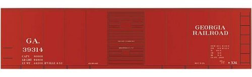 Railroad Decal Set -- Georgia Railroad 40′ Steel Single-Door Boxcar, N, Tichy Train Group 10061N