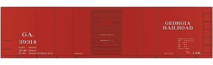 Railroad Decal Set -- Georgia Railroad 40′ Steel Single-Door Boxcar, N, Tichy Train Group 10061N