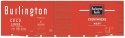 Railroad Decal Set -- Chicago, Burlington & Quincy 40′ Double-Door Boxcar (Chinese Red Car), HO, Tichy Train Group 10094