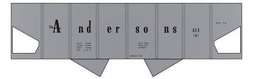 Railroad Decal Set -- The Andersons 2-Bay Panel Hopper (Gray Car), HO, Tichy Train Group 10149