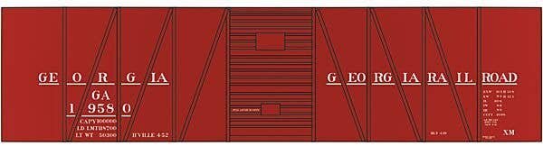 Railroad Decal Set -- Georgia Railroad USRA 40′ Single-Sheathed Boxcar, HO, Tichy Train Group 10167