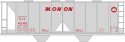 Railroad Decal Set -- Monon 2-Bay Covered Hopper (gray Car), HO, Tichy Train Group 10263