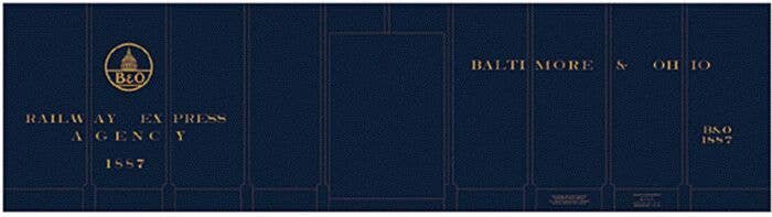 Railroad Decal Set -- Baltimore & Ohio REA Class M-15 Express Boxcar (blue car), HO, Tichy Train Group 10071