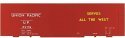 Railroad Decal Set -- Union Pacific 40′ Steel Boxcar (Serves all the West, White & Yellow Lett, HO, Tichy Train Group 10131