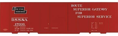 Railroad Decal Set -- Duluth, South Shore & Atlantic 40′ Steel Boxcar (South Shore Logo), HO, Tichy Train Group 10137