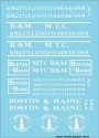 Railroad Decal Set -- Boston & Maine - MTC Roadname Set (white), N, Tichy Train Group 10415N