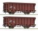 2 piece set: Open goods wagons, DR, HO, Roco 6600280