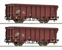 2 piece set: Open goods wagons, DR, HO, Roco 6600280