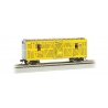 40′ Animated Stock Car with Horses - Ready-to-Run -- Union Pacific 43013 (yellow, silver), HO, Bachmann Industries 19701