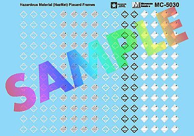 Railroad Decal Set -- Hazardous Material (HazMat) Placard Frames, HO, Microscale Industries Inc 5030