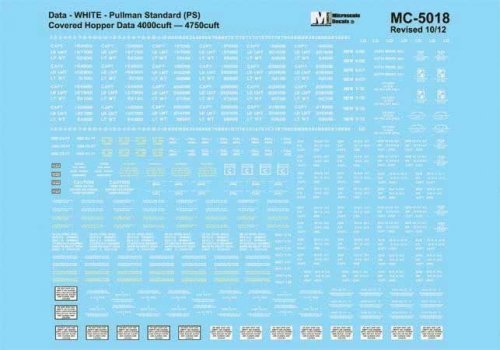 Pullman Standard - PS -- 4750 Covered Hopper Data (white), HO, Microscale Industries Inc 5018
