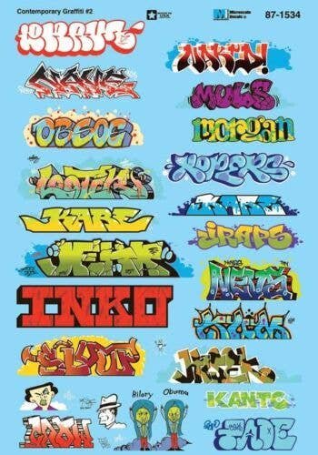 Graffiti Decal Set -- Contemporary (Set 2), HO, Microscale Industries Inc 871534