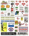 Dry Transfer Signs -- Tavern, Gas STation & Commercial, HO, Woodland Scenics 551