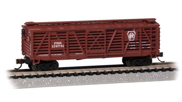 Steel Stock Car - Ready to Run -- Pennsylvania Railroad 128781 (Tuscan), N, Bachmann Industries 71566