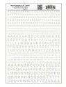 Dry Transfer Alphabet & Numbers - Railroad Gothic -- White, All Scales, Woodland Scenics 721