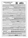 Dry Transfer Alphabet & Numbers - 45-Degree USA Gothic (Military Style) -- Black, All Scales, Woodland Scenics 739