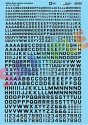Alphabet & Number Decal Set -- Gothic Block (black) 10`, 14`, 18`, 20`, HO, Microscale Industries Inc 90302