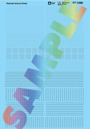 Railroad Texture Decal Set -- Railroad Various Rivets, Various Spacings, HO, Microscale Industries Inc 871498