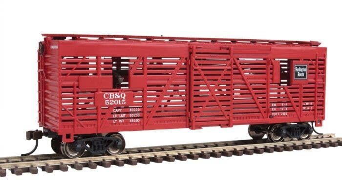 40` Animated Stock Car with Cattle - Ready-to-Run - Silver Series(R) -- Chicago, Burlington & Quincy 52025 (`Burlington Route` S