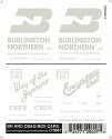 Dry Transfer Railroad Lettering Sets -- BN & CB&Q Boxcars `Way of the Zephyrs`, `Everywhere West`, HO, Woodland Scenics 607