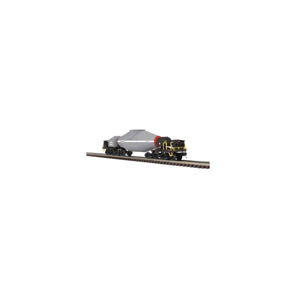 8-Axle Hot Metal `Torpedo` Car w/Flickering Load - 3-Rail - Premier -- Arcelor Mittal (gray, white), O, Atlas O 3007116