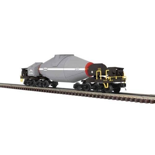 8-Axle Hot Metal `Torpedo` Car w/Flickering Load - 3-Rail - Premier -- Arcelor Mittal (gray, white), O, Atlas O 3007116