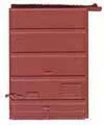 7′ Five-Panel Boxcar Door w/Low Tack Board pkg(2) -- Red Oxide, HO, Kadee Quality Products 2240