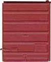 Replacement Doors Low Tackboard -- 8′ 6-Panel Superior Doors (Red Oxide), HO, Kadee Quality Products 2230