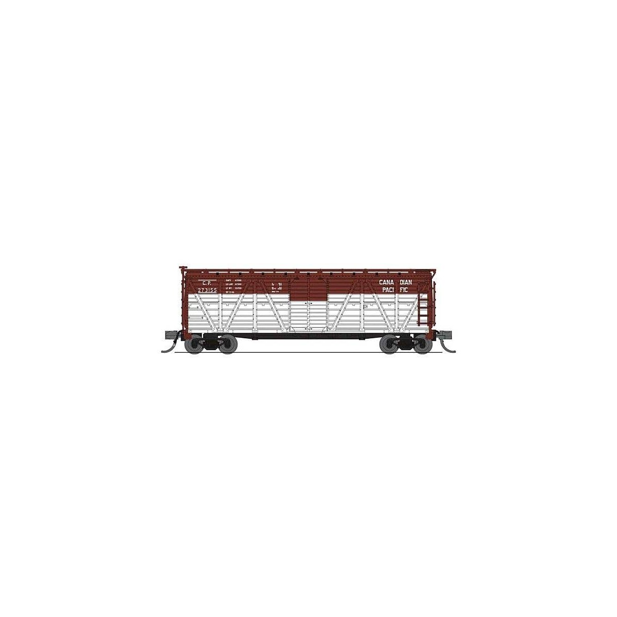 PRR K7 Stock Car with Mule Sounds - Ready to Run -- Canadian Pacific 273190 (Boxcar Red, white), N, Broadway Limited Imports 846