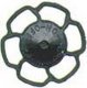 Champion Peacock Type Brake Wheels pkg(8) -- Black, HO, Kadee Quality Products 2044
